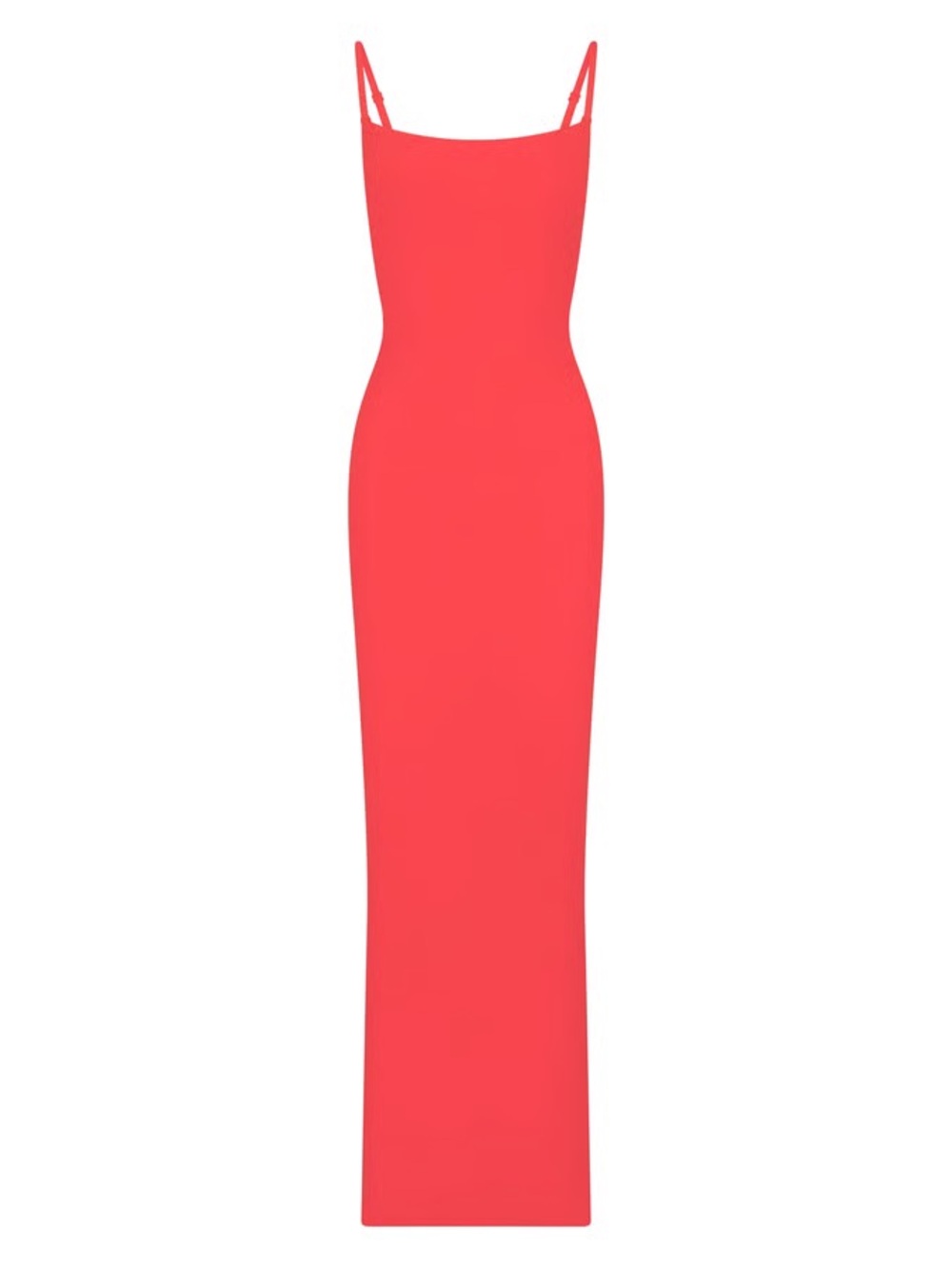 Skims Poppy Long Slip Dress - Sleek Red Spaghetti-Strap Maxi Dress